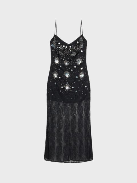 Blumarine LONG DRESS IN LACE WITH EMBROIDERY