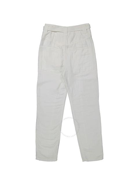 Isabel Marant Ladies White Kaori Wide-Leg Cotton Linen Pants