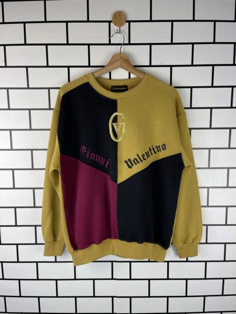 Other Designers Gianni Valentino × Vintage - Vtg GIANNI VALENTINO Embroidery Logo Color Block Sweatshirt