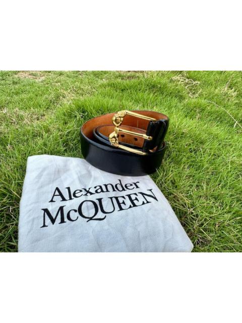 Alexander McQueen Authentic Alexander McQueen Skull Buckle Leather Belt