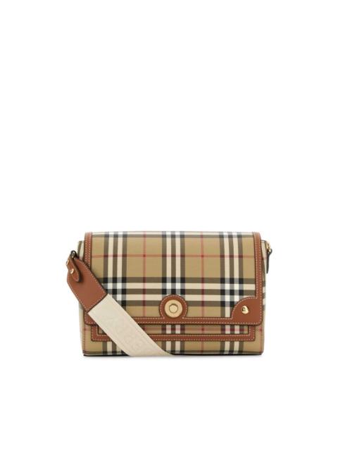 Burberry Burberry Note Crossbody Bag In Briar Brown Cotton Blend