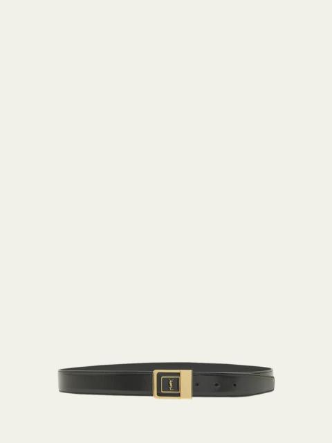 SAINT LAURENT YSL Buckle Leather Belt