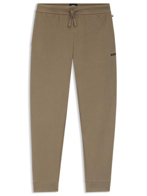 BOSS WAFFLE-STRUCTURE PYJAMA BOTTOMS IN A COTTON BLEND