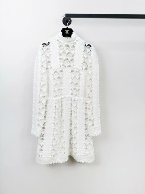 Miu Miu Miu Miu Raschel Lace Mini Dress in white.