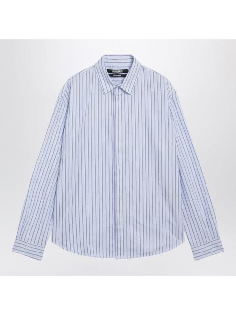 JACQUEMUS Jacquemus Simon Blue Striped Cotton Shirt Men