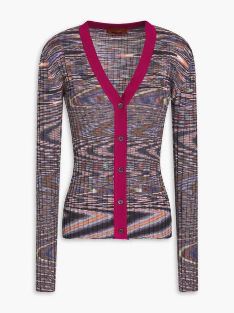 Missoni Space-dyed ribbed cashmere and silk-blend cardigan