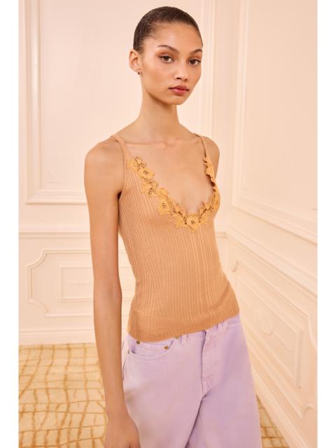 ULLA JOHNSON Ainsley Knit Camisole with Lace