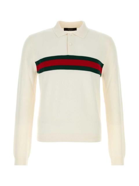 GUCCI Gucci Men Ivory Cashmere Polo Shirt