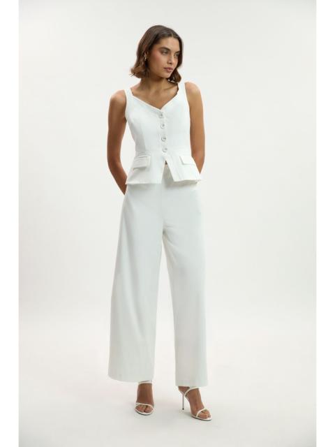 KAREN MILLEN Tailored Tux Wide Leg Jumpsuit