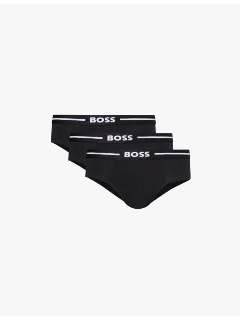 BOSS Branded waistband stretch-cotton briefs