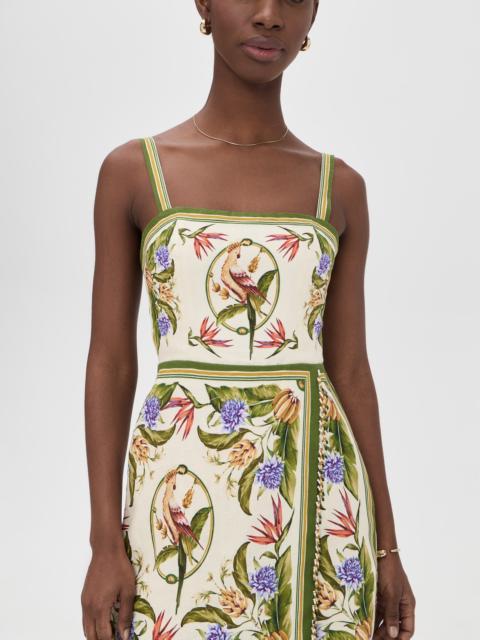 FARM RIO Tropical Scarf Sand Sleeveless Mini Dress