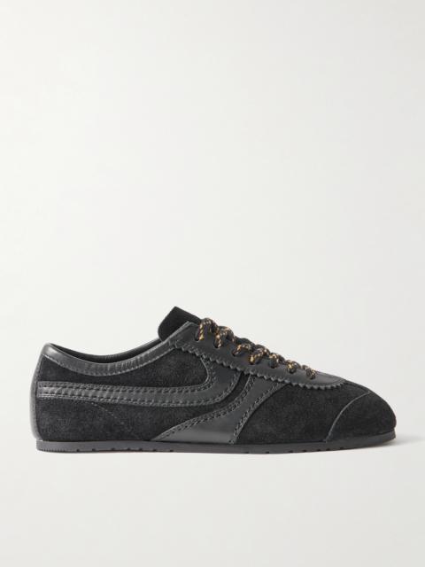 Dries Van Noten Leather-trimmed Suede Sneakers