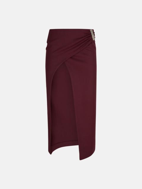 THE ATTICO BURGUNDY MIDI SKIRT