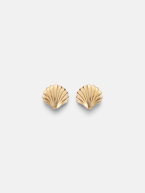 STONE AND STRAND Scallop Shell 14kt gold earrings