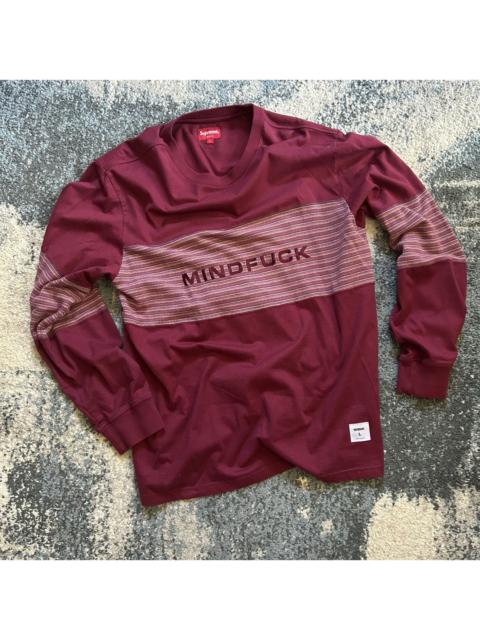Supreme AUTUMN 2019 MiNDFUCK L/S MAROON OMBRE iNTARSiA STRiPE PATCH