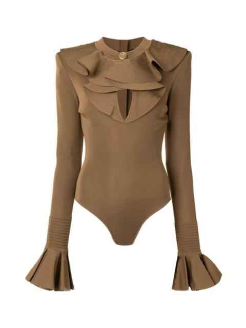 Balmain Ruffled Knit Bodysuit