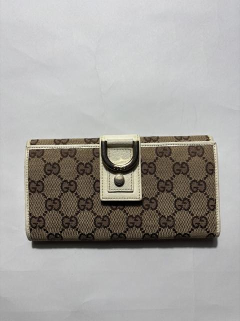 GUCCI GUCCI BROWN GG CANVAS ABBEY D- RING LONG WALLET