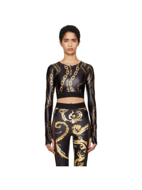 VERSACE JEANS COUTURE Black Chain Couture Crop T-shirt