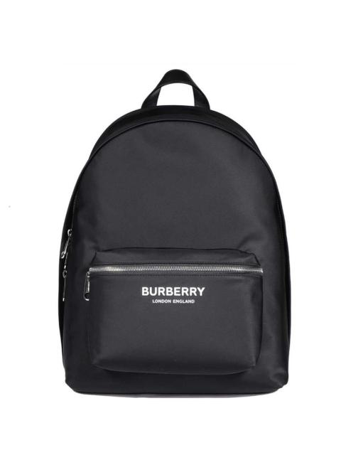 Burberry Burberry Men's Black Econyl Logo Print Backpack