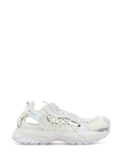 Versace Men White Leather And Fabric Versace Mercury M_Vs_01 Sneakers