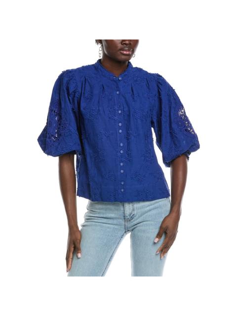 FARM RIO FARM Rio Navy Blue 3D Flower Blouse