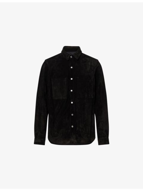 Rick Owens Relaxed-Fit Curved-Hem Suede Shirt