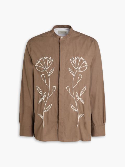 OFFICINE GÉNÉRALE Gaston embroidered cotton-poplin shirt