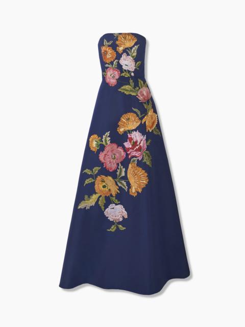 CAROLINA HERRERA Floral-Embroidered Strapless Gown