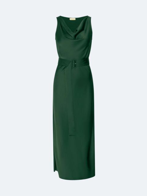 LAPOINTE Satin Bias Belted Dress