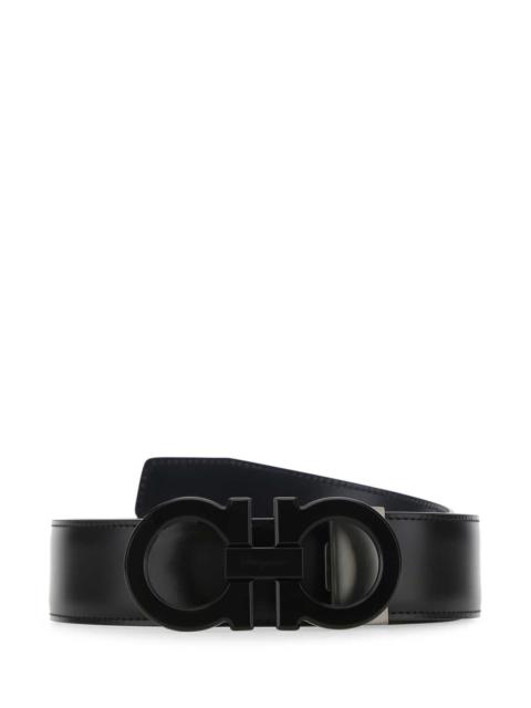 FERRAGAMO Salvatore Ferragamo Men Black Leather Reversibile Belt