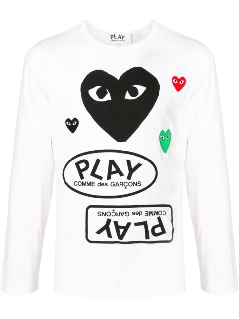 Comme des Garçons PLAY Multi Logo Black Heart Tee Unisex