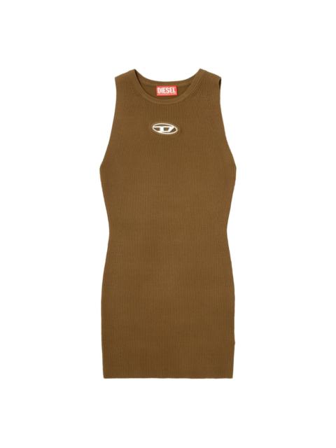 M-Caddix metallic-logo ribbed dress