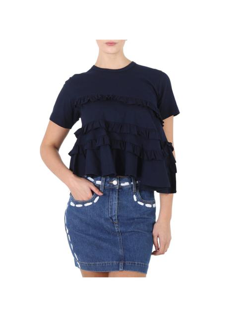 Comme Des Garcons Girl Asymetric Short Sleeve Ruffle T-shirt