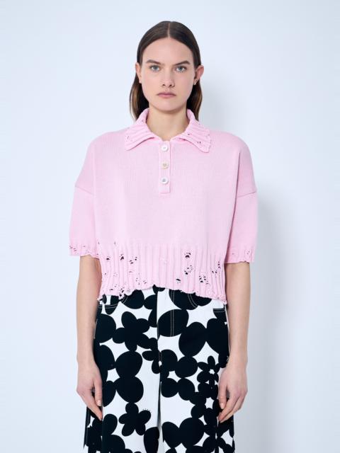 Marni Distressed Knit Polo Shirt