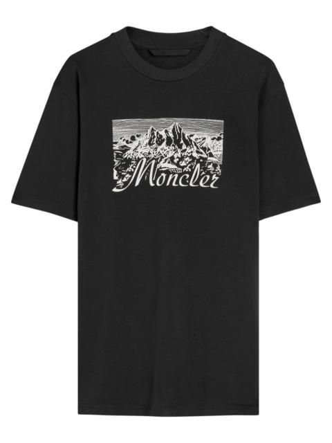 Moncler Moncler Mountain Logo-printed Cotton T-shirt