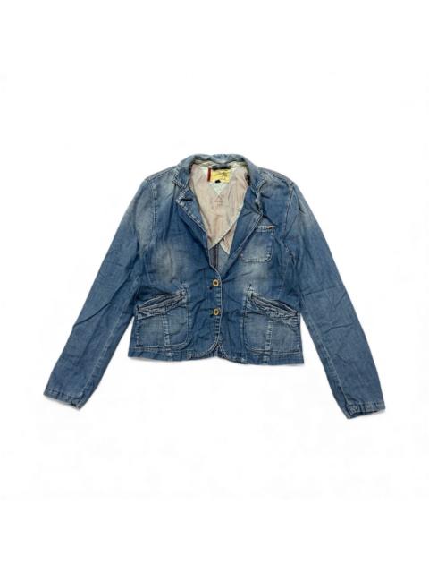 Other Designers Tommy Hilfiger light wash denim blazer jacket patch pocket