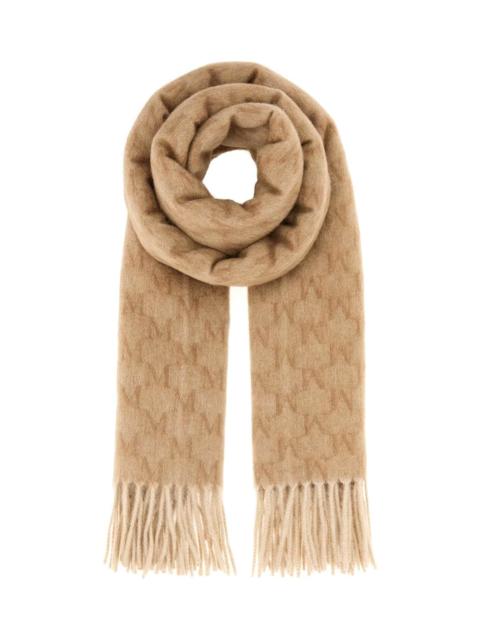 Max Mara Embroidered Camel Wklogo Scarf