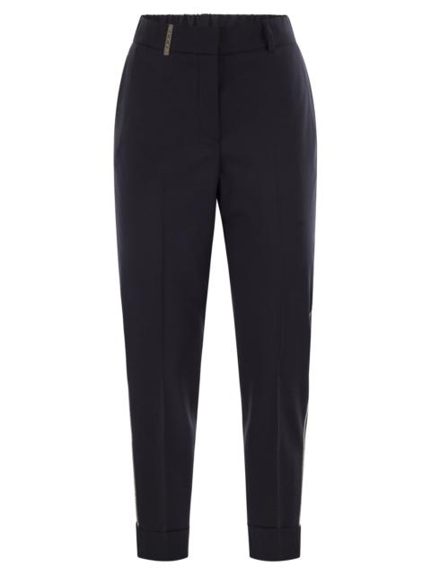 Peserico - Peserico Women Virgin Wool Blend Trousers With Jewellery