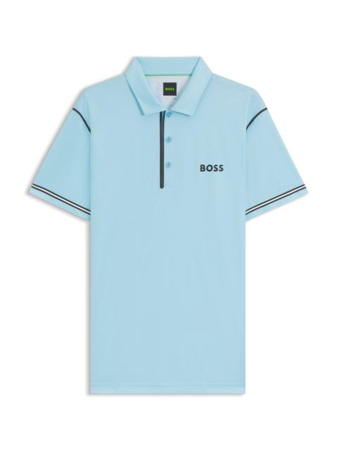BOSS ACTIVE PADDY GOLF POLO SHIRT IN RIPSTOP FABRIC