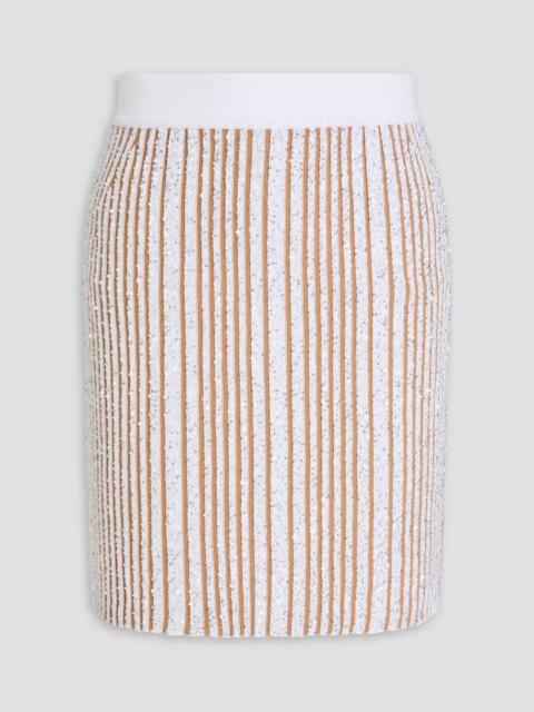 Missoni Sequin-embellished ribbed-knit mini skirt