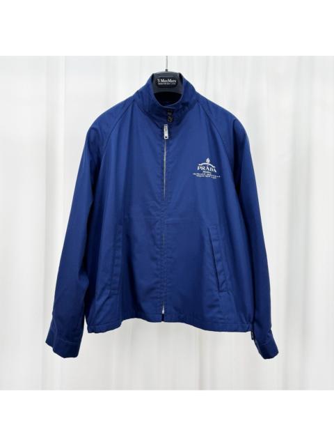 Prada Prada blue jacket with letter print and stand-up collar