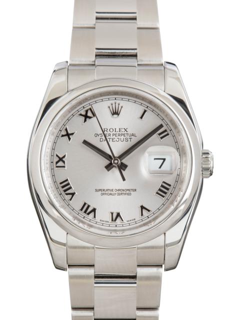 ROLEX Used Rolex Datejust 36 116200 Rhodium Roman Dial