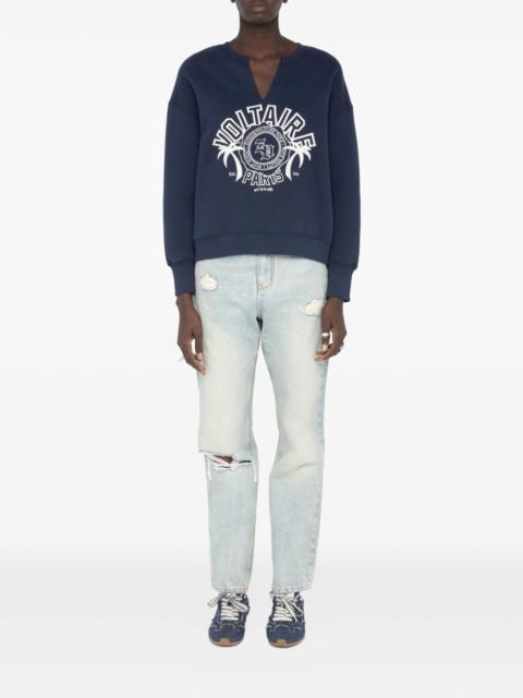 Zadig & Voltaire Zadig & Voltaire Graphic-embroidery T-neck Sweatshirt