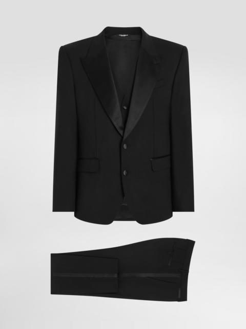 Dolce & Gabbana Three-piece Sicilia-fit suit in stretch wool