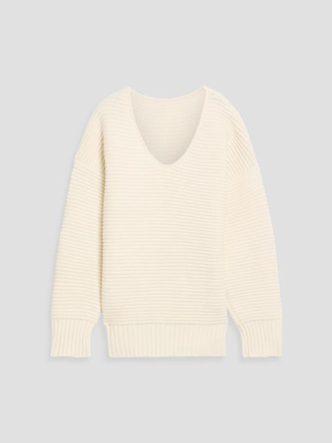 Another Tomorrow Ribbed merino wool-blend sweater