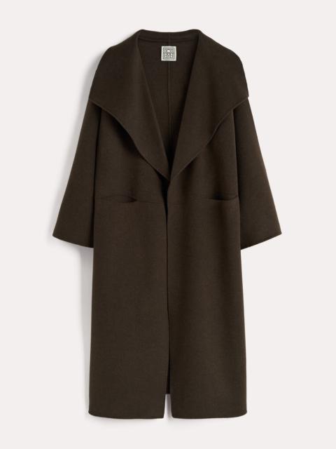 Totême Signature wool cashmere coat chocolate melange