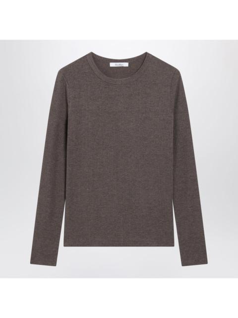 Max Mara Max Mara Long-Sleeve T-Shirt In Dark Khaki Jersey Women