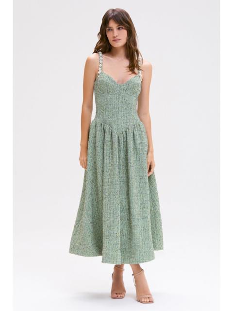 PatBO CRYSTAL TWEED MIDI DRESS