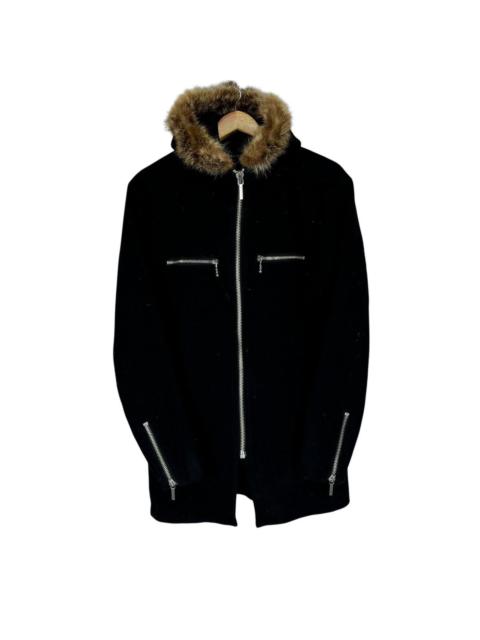 Other Designers If Six Was Nine - ☀️REDMOON FUR HOODIE CROSS ZIP JACKET LIKE 14TH ADDICTION