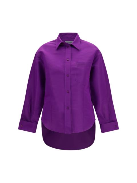 BALENCIAGA Balenciaga Asymmetric Cotton Shirt Purple Women